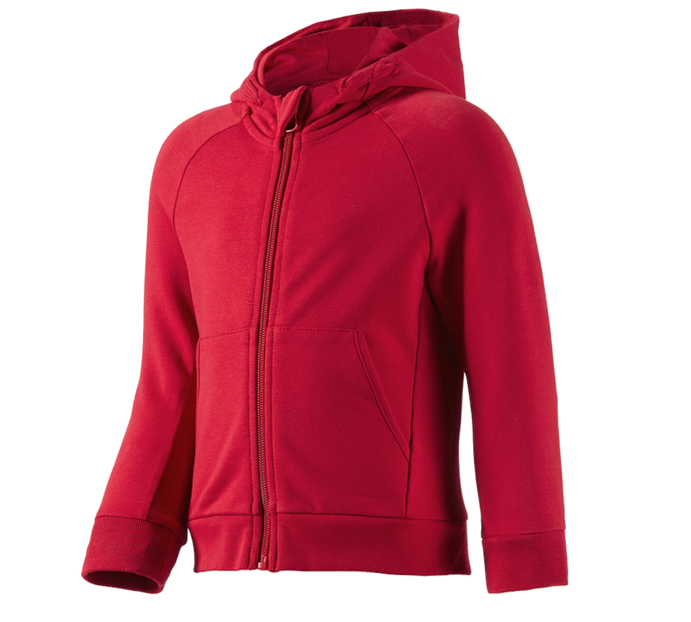 Topics: e.s. Hoody sweatjacket cotton stretch, children’s + fiery red