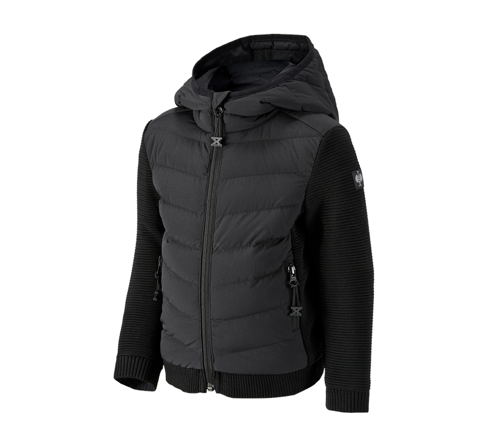 Topics: Hybrid hooded knitted jacket e.s.motion ten,child. + black