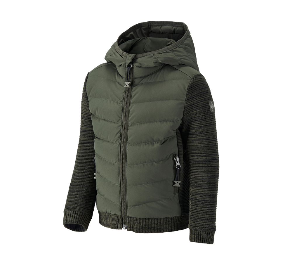 Topics: Hybrid hooded knitted jacket e.s.motion ten,child. + disguisegreen melange