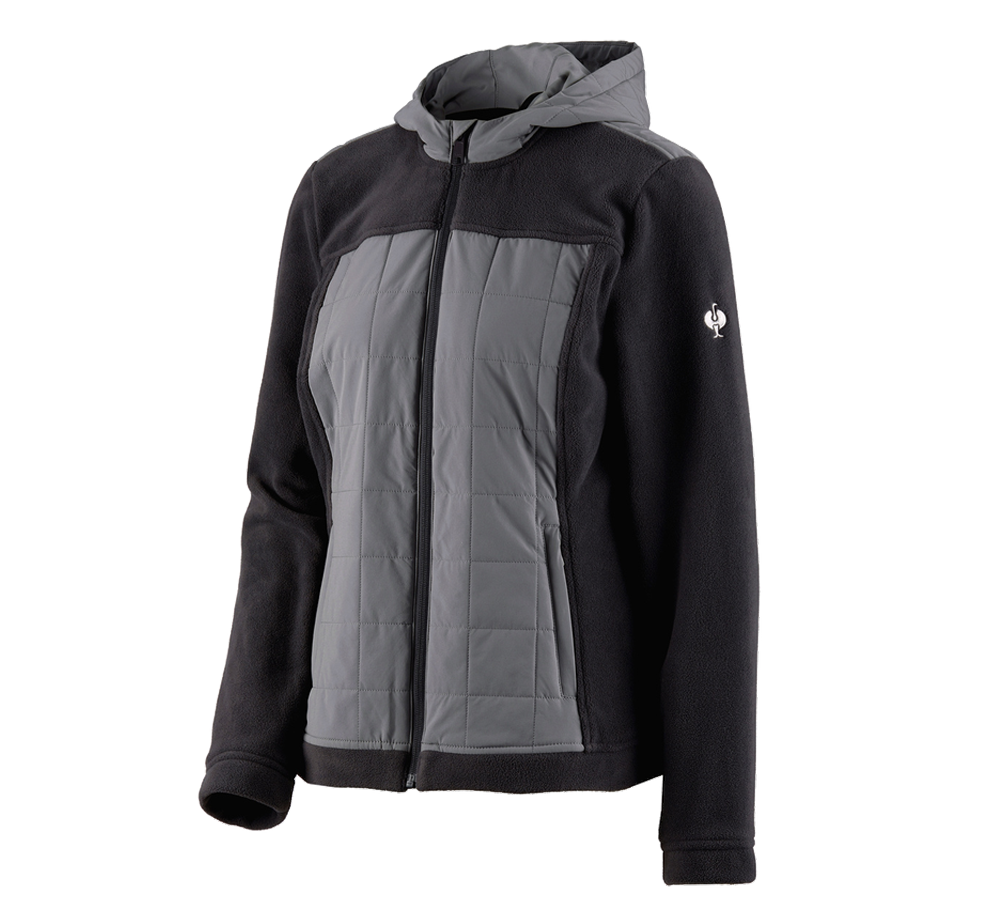 Topics: Hybrid fleece hoody jacket e.s.concrete, ladies' + black/basaltgrey