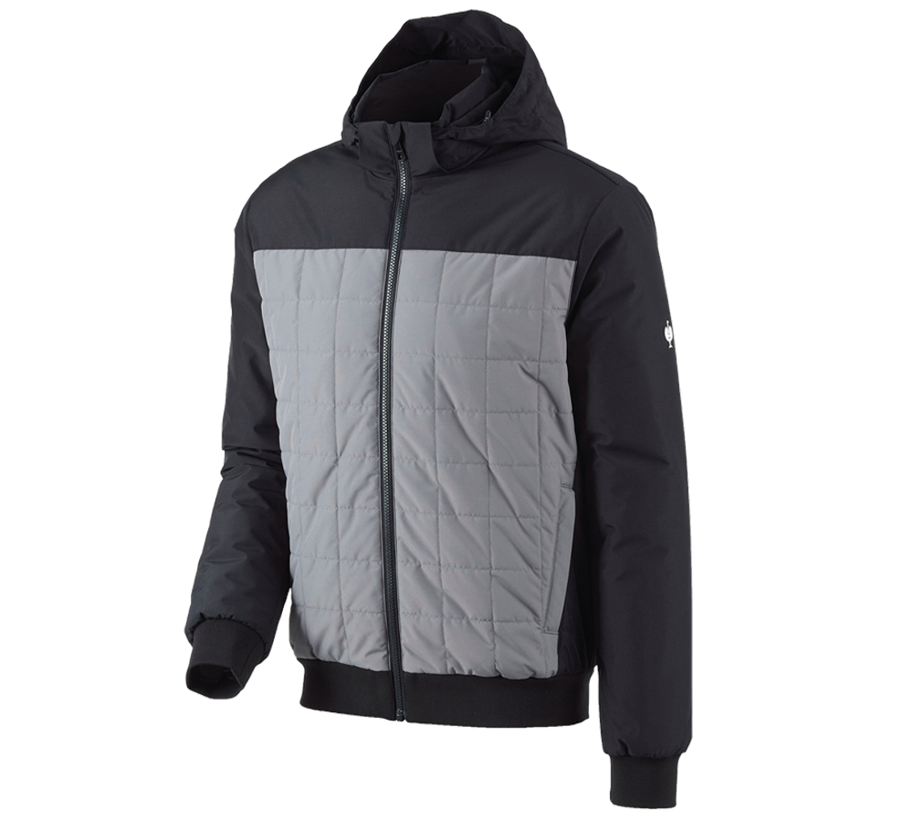 Work Jackets: Hooded pilot jacket e.s.concrete + black/basaltgrey