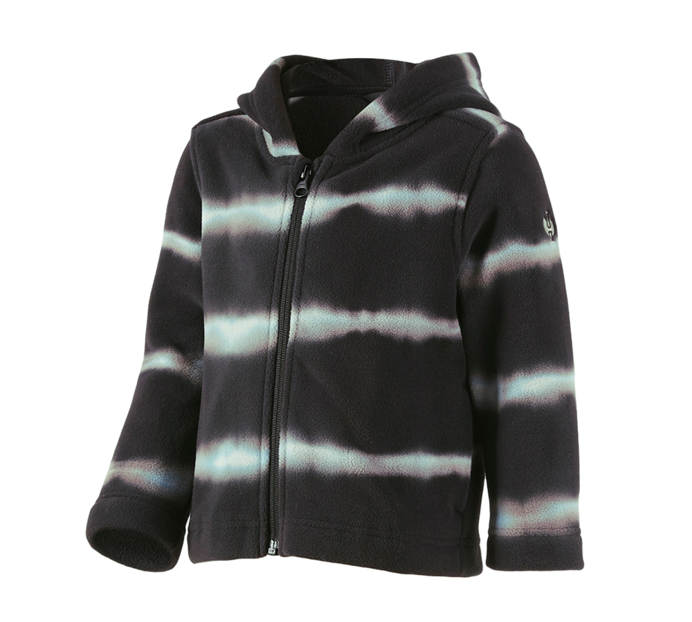 Jackor: Huvjacka av fleece tie-dye e.s.motion ten, barn + oxidsvart/magnetgrå