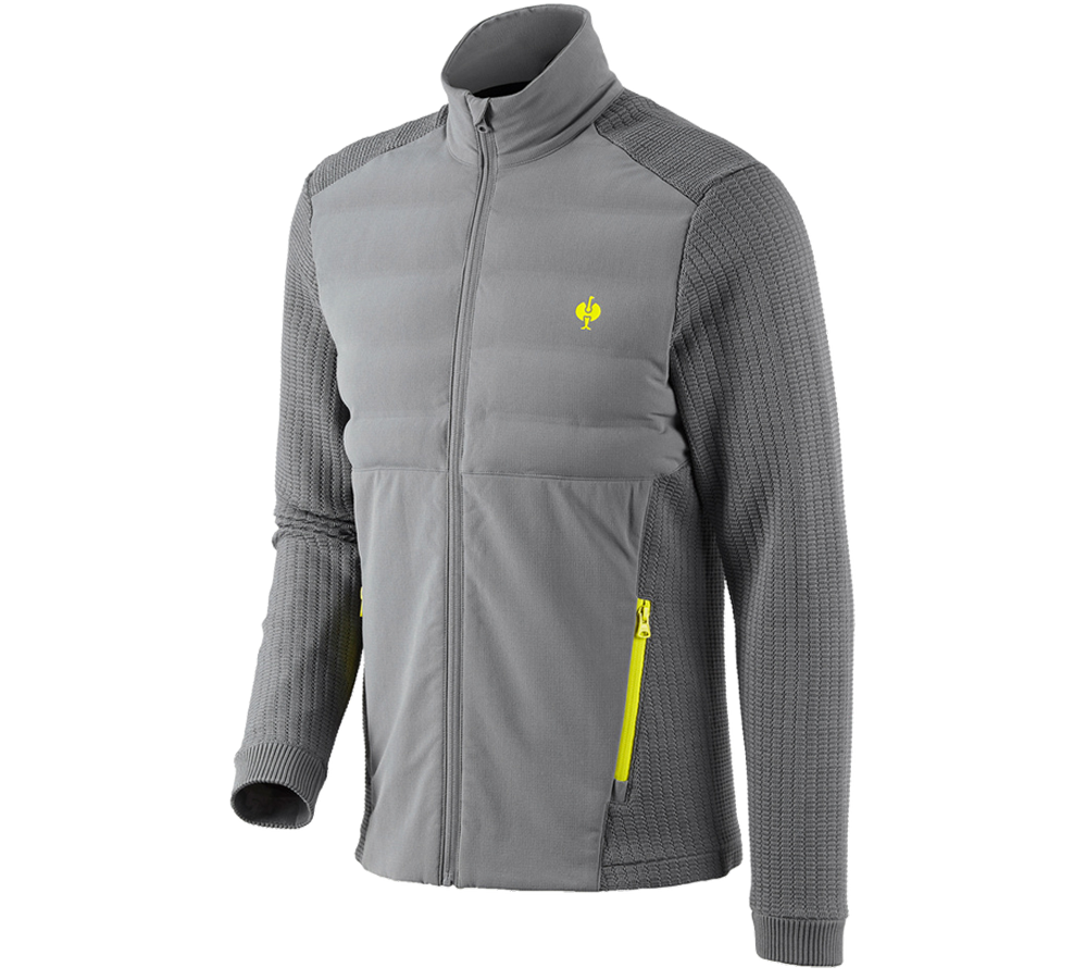 Work Jackets: Hybrid knitted jacket e.s.trail + basaltgrey/acid yellow