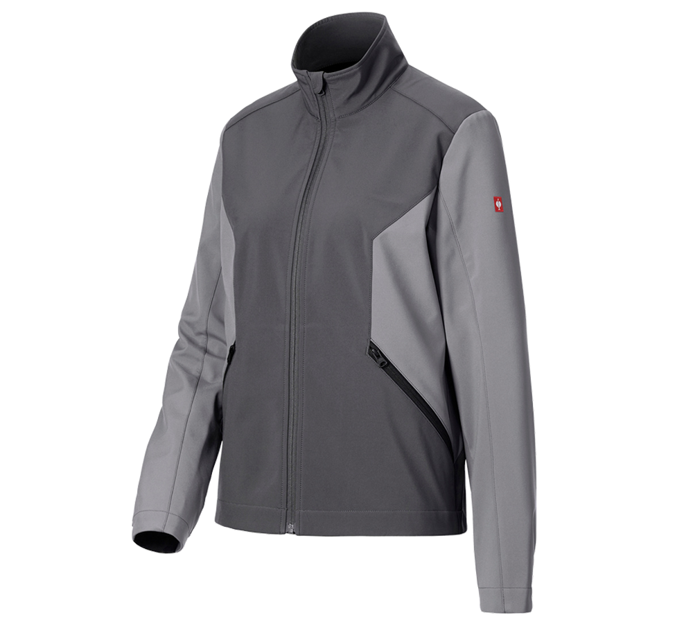 Work Jackets: Softshell jacket e.s.trail pure, ladies' + carbongrey/basaltgrey