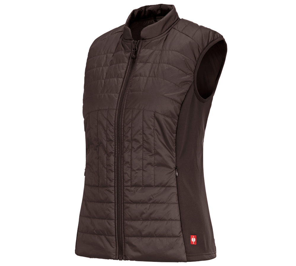 Work Body Warmer: e.s. Function quilted bodywarmer thermo stretch,l. + chestnut