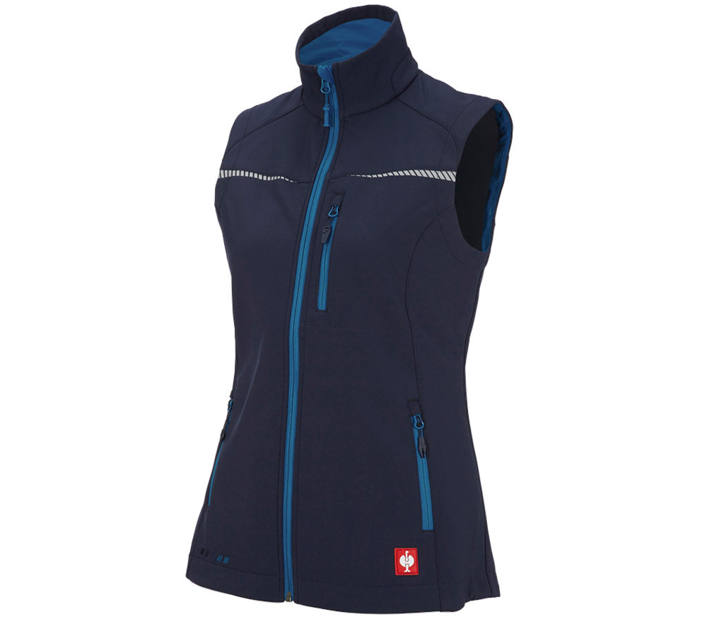 Plumbers / Installers: Softshell bodywarmer e.s.motion 2020, ladies' + navy/atoll