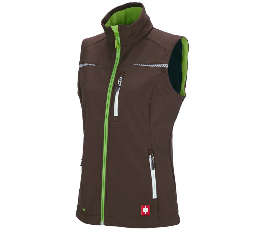 Joiners / Carpenters: Softshell bodywarmer e.s.motion 2020, ladies' + chestnut/seagreen