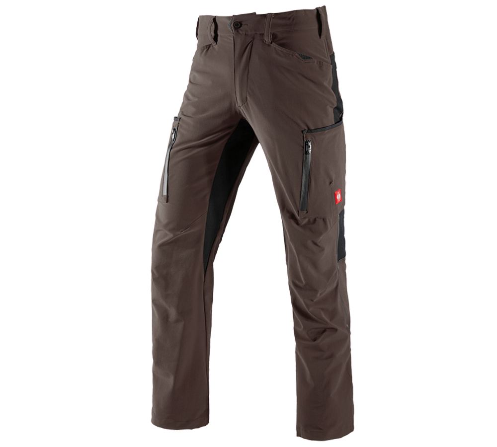 Work Trousers: Cargo trousers e.s.vision stretch, men's + chestnut/black