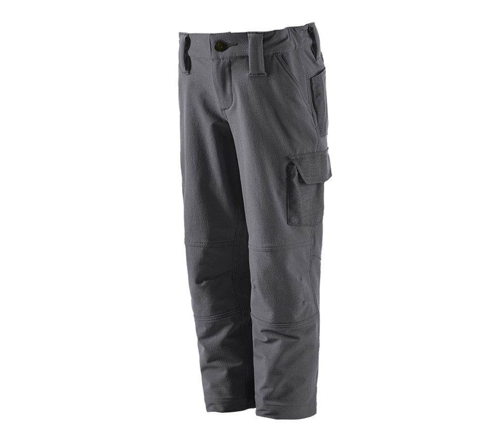 Trousers: Funct.cargo trousers e.s.dynashield solid,child. + anthracite