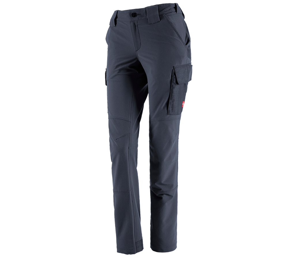 Work Trousers: Funct. cargo trousers e.s.dynashield solid, ladies + pacific