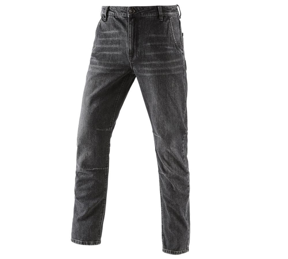 Arbetsbyxor: e.s. 5-fickors-jeans POWERdenim + blackwashed
