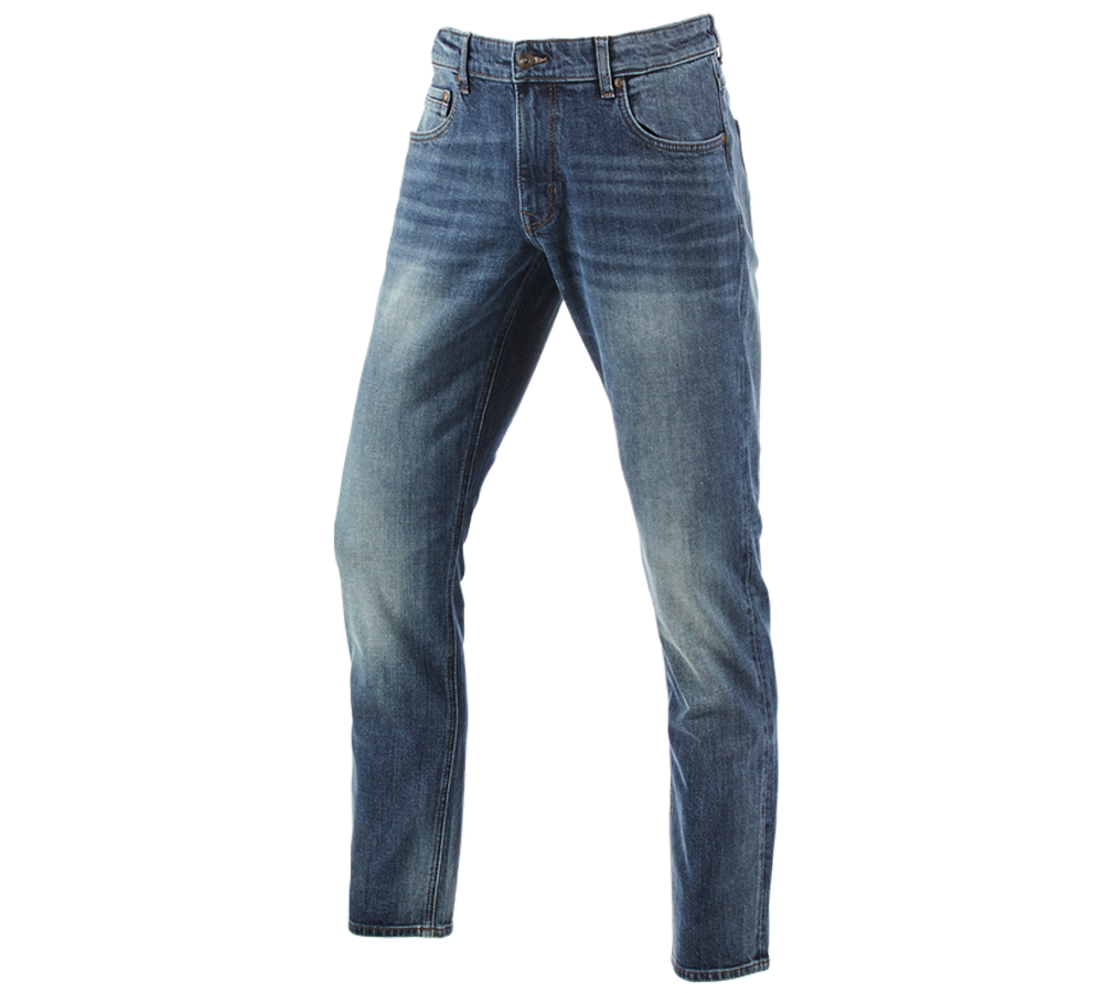 Work Trousers: e.s. 5-pocket stretch jeans, straight + mediumwashed