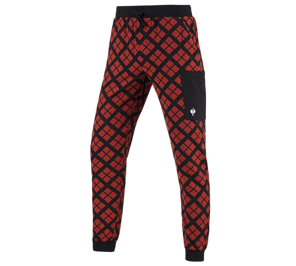 Accessoarer: e.s. Pyjamas byxa + strauss röd rutig