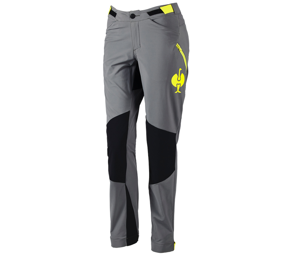 Clothing: Functional trousers e.s.trail, ladies' + basaltgrey/acid yellow