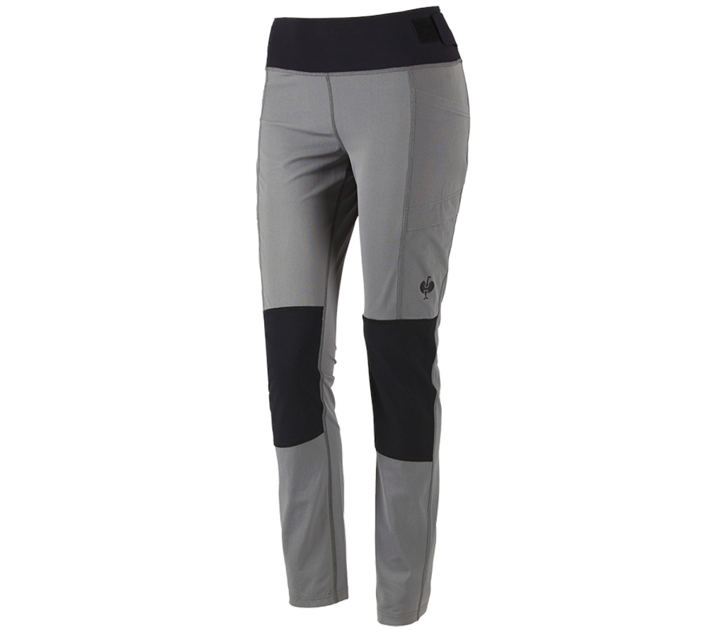 Work Trousers: Functional tights e.s.trail, ladies' + basaltgrey/black