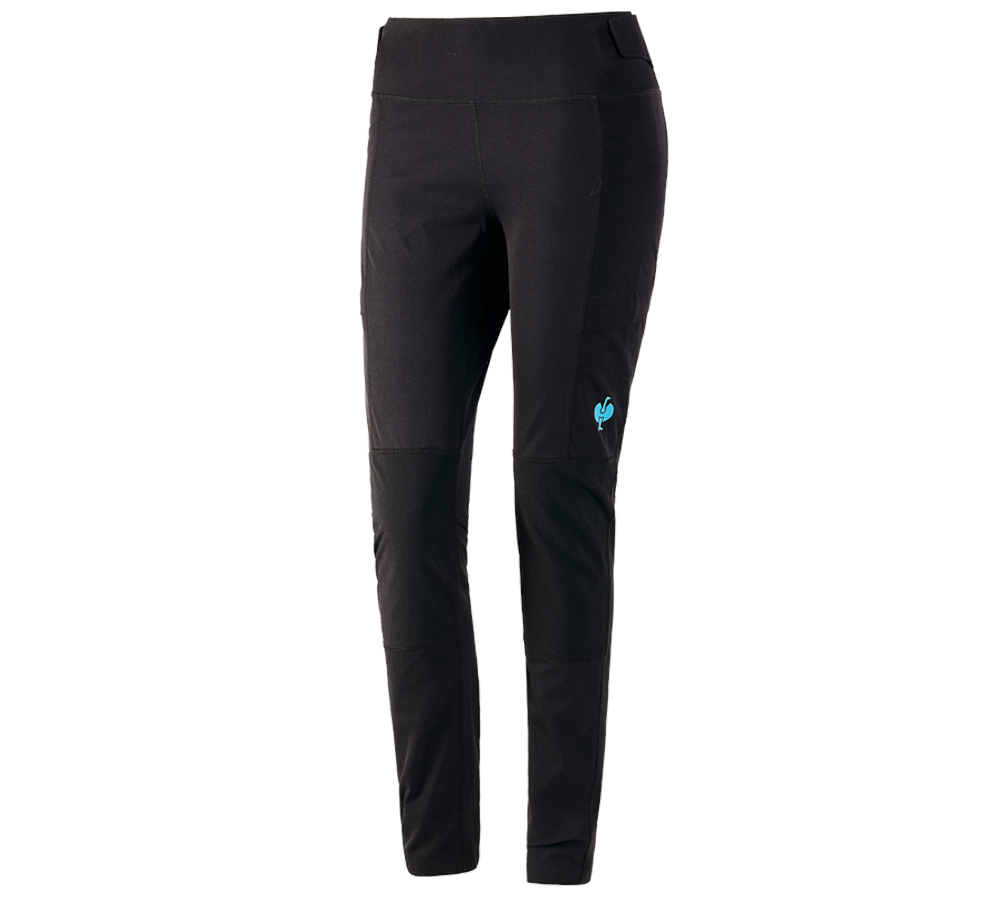 Topics: Functional tights e.s.trail, ladies' + black/lapisturquoise
