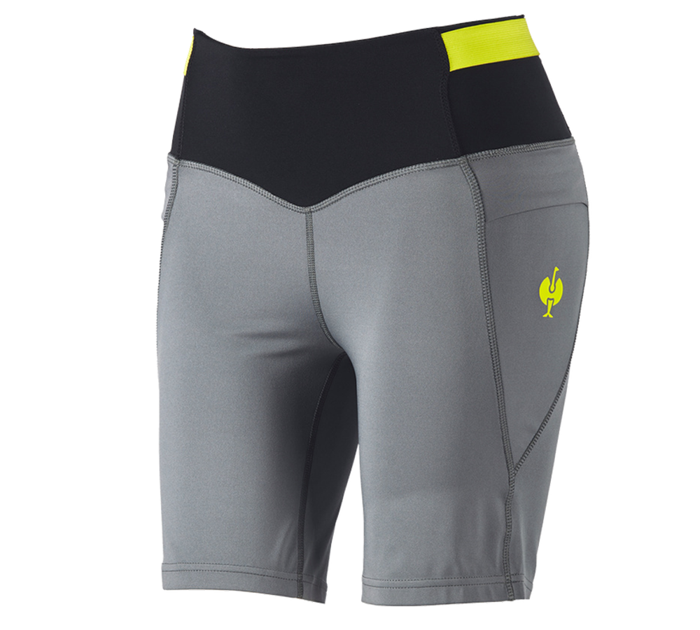 Arbetsbyxor: Race Tights shorts e.s.trail, dam + basaltgrå/acidgul