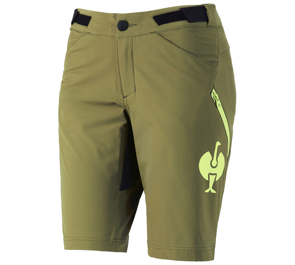 Clothing: Functional shorts e.s.trail, ladies' + junipergreen/limegreen