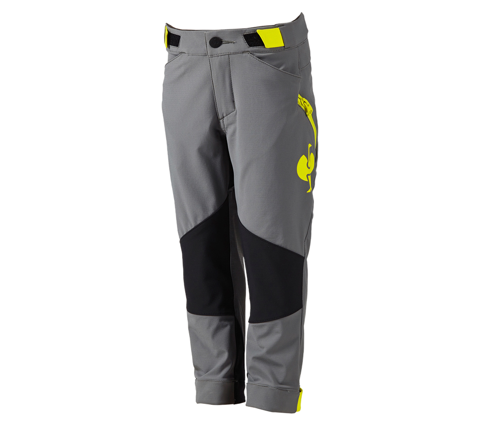 Trousers: Functional trousers e.s.trail, children's + basaltgrey/acid yellow