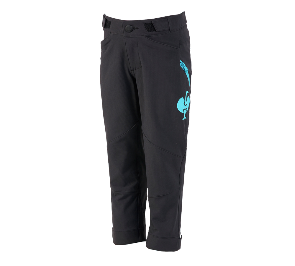 Topics: Functional trousers e.s.trail, children's + black/lapisturquoise