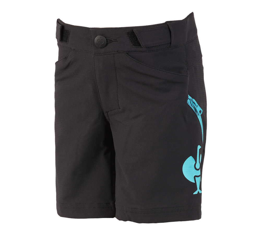 Shorts: Funktionsshort e.s.trail, barn + svart/lapisturkos