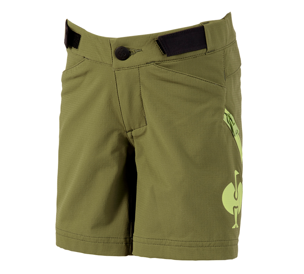 Shorts: Functional short e.s.trail, children's + junipergreen/limegreen