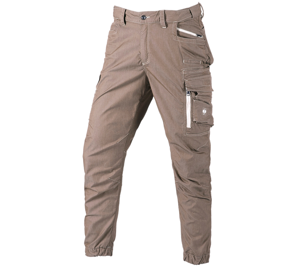 Work Trousers: Cargo trousers e.s.motion ten summer + pecanbrown