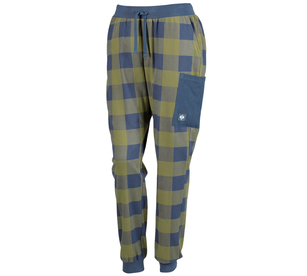 Accessoarer: e.s. Pyjamas byxa, dam + berggrön/oxidblå