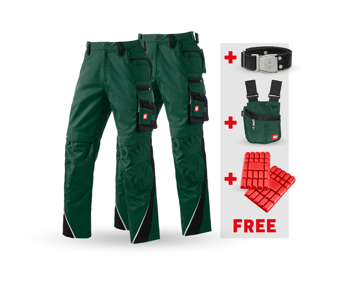 Clothing: SET: Trousers + Winter trousers e.s.motion + green/black