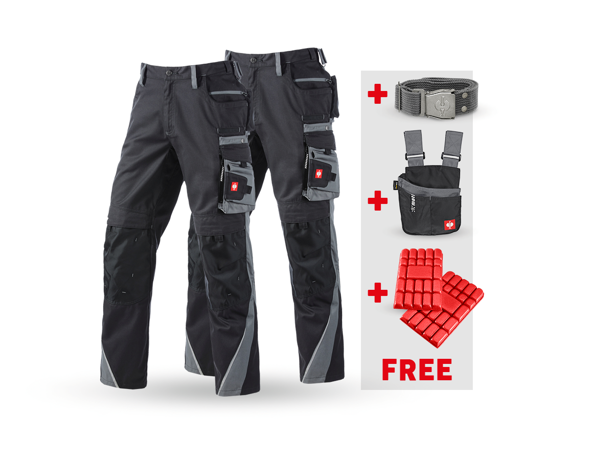 Clothing: SET: Trousers + Winter trousers e.s.motion + graphite/cement