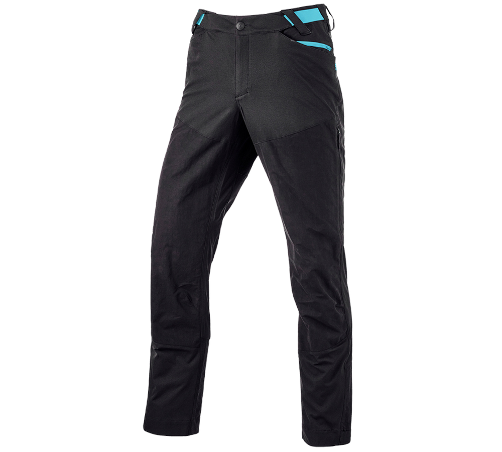 Clothing: Hybrid functional trousers e.s.trail + black/lapisturquoise