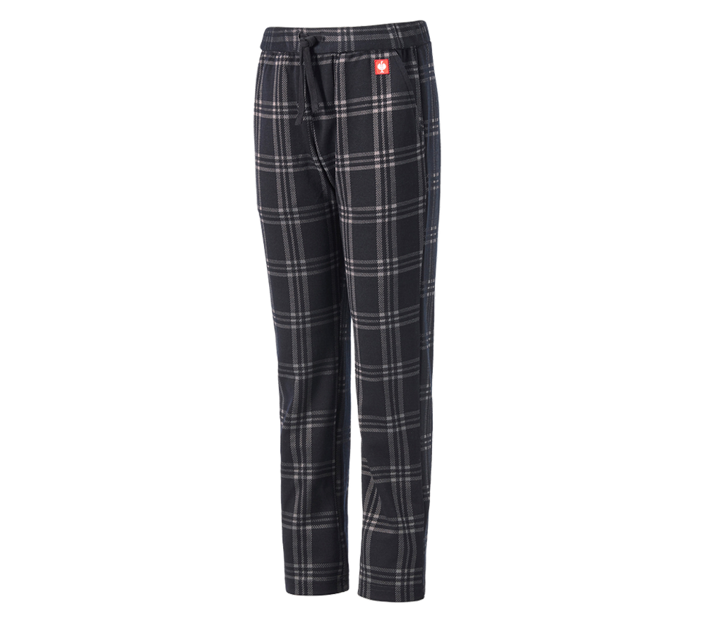 Accessories: e.s. Checkered Pyjama Bottoms, children's + black/basaltgrey