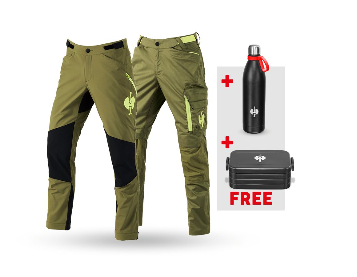 Clothing: SET: Trousers + functional trousers e.s.trail + junipergreen/limegreen