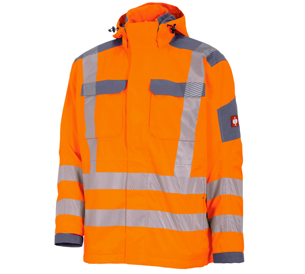 Work Jackets: High-vis functional jacket e.s.prestige + high-vis orange/grey