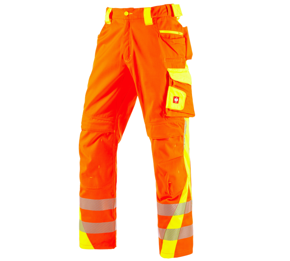 Work Trousers: High-vis trousers e.s.motion 2020 winter + high-vis orange/high-vis yellow