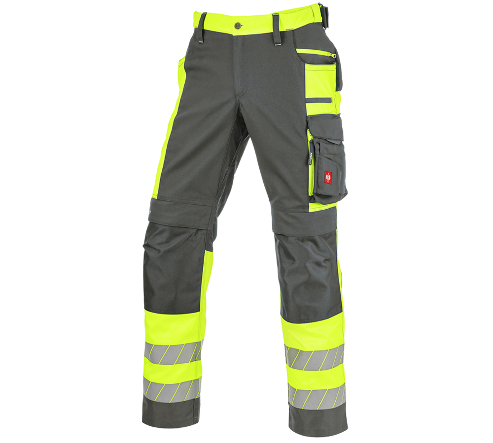 Clothing: High-vis trousers e.s.motion 24/7 + anthracite/high-vis yellow