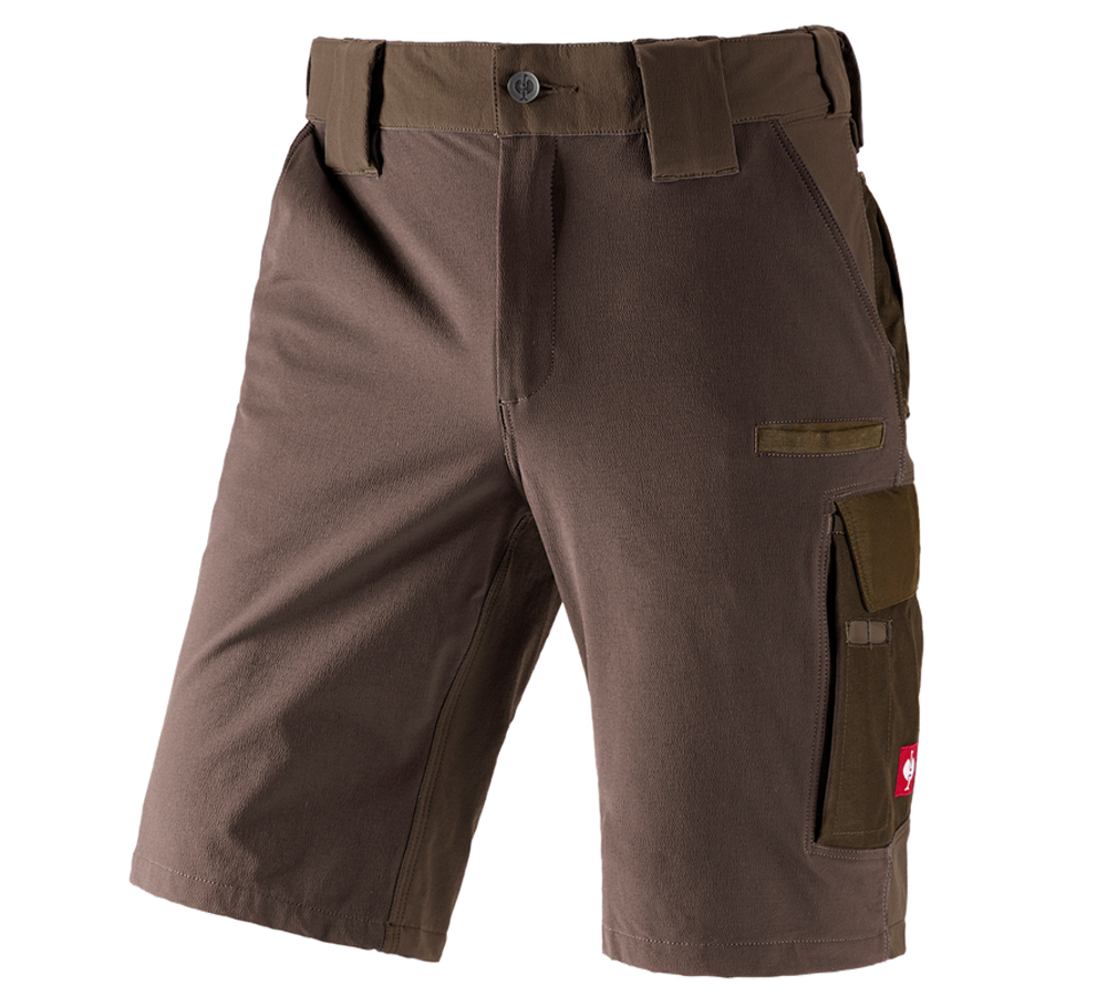 Work Trousers: Functional short e.s.dynashield + hazelnut/chestnut