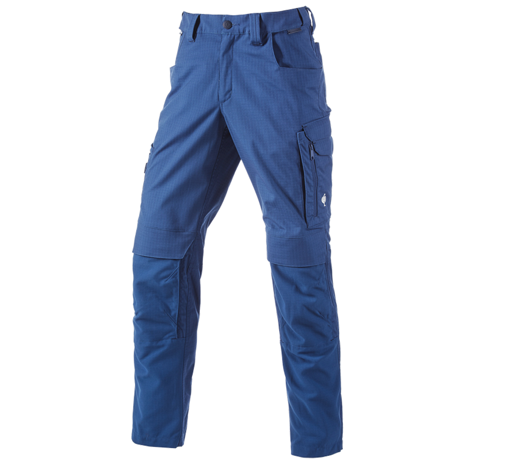 Work Trousers: Trousers e.s.concrete solid + alkaliblue