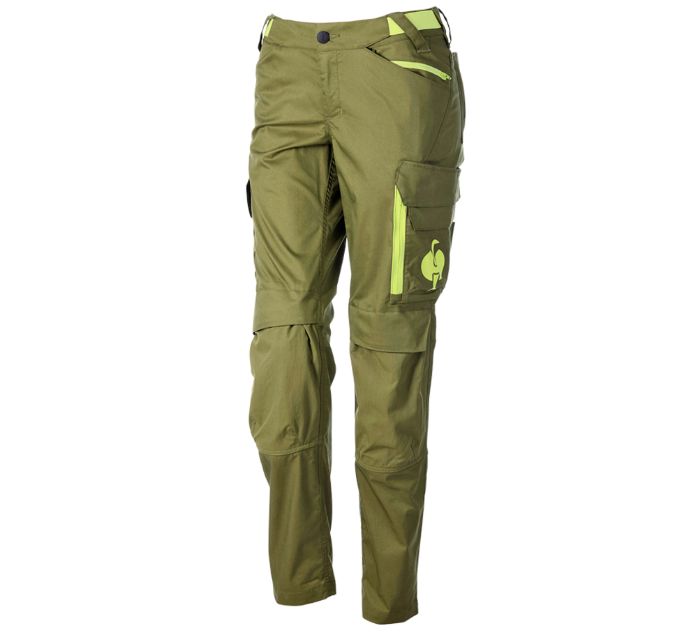 Clothing: Trousers e.s.trail, ladies' + junipergreen/limegreen