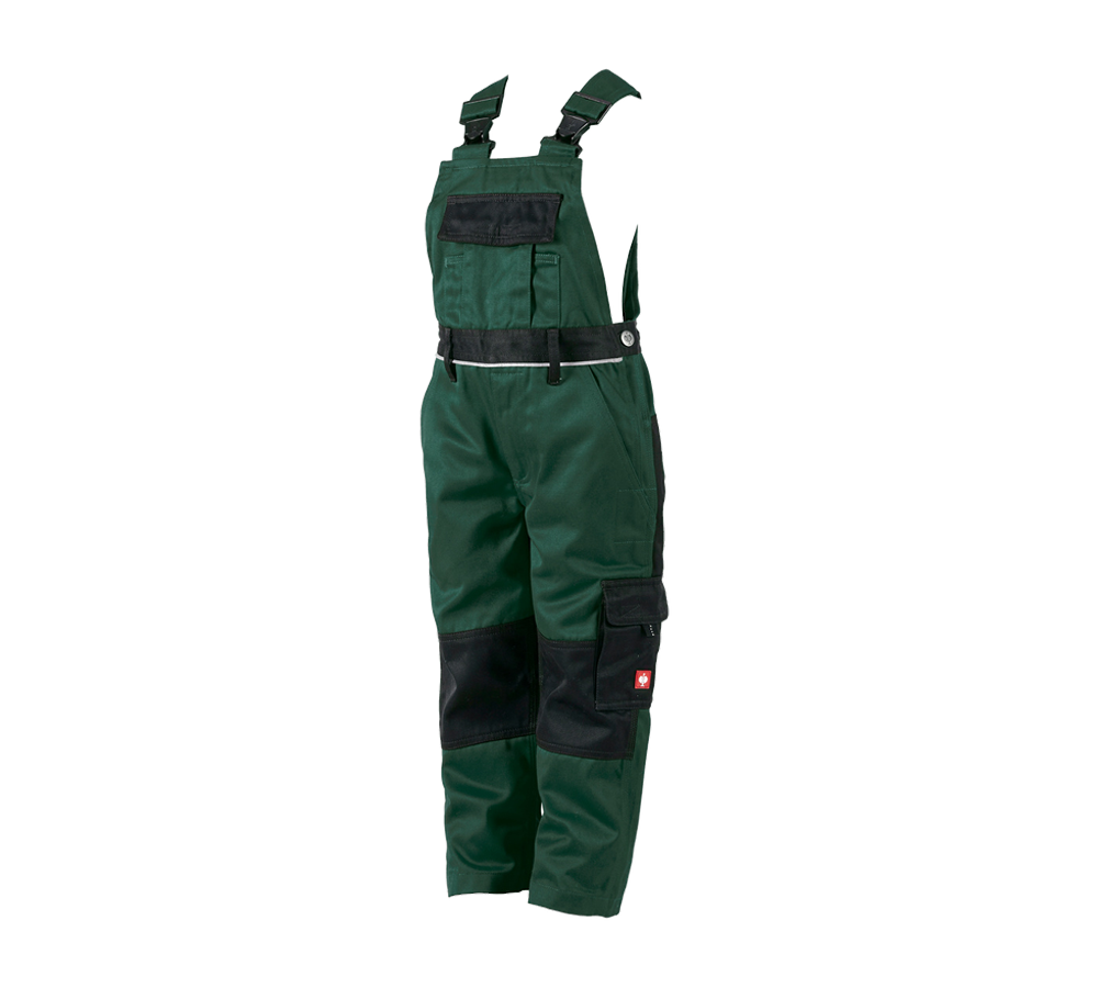 Trousers: Children's bib & brace e.s.image + green/black