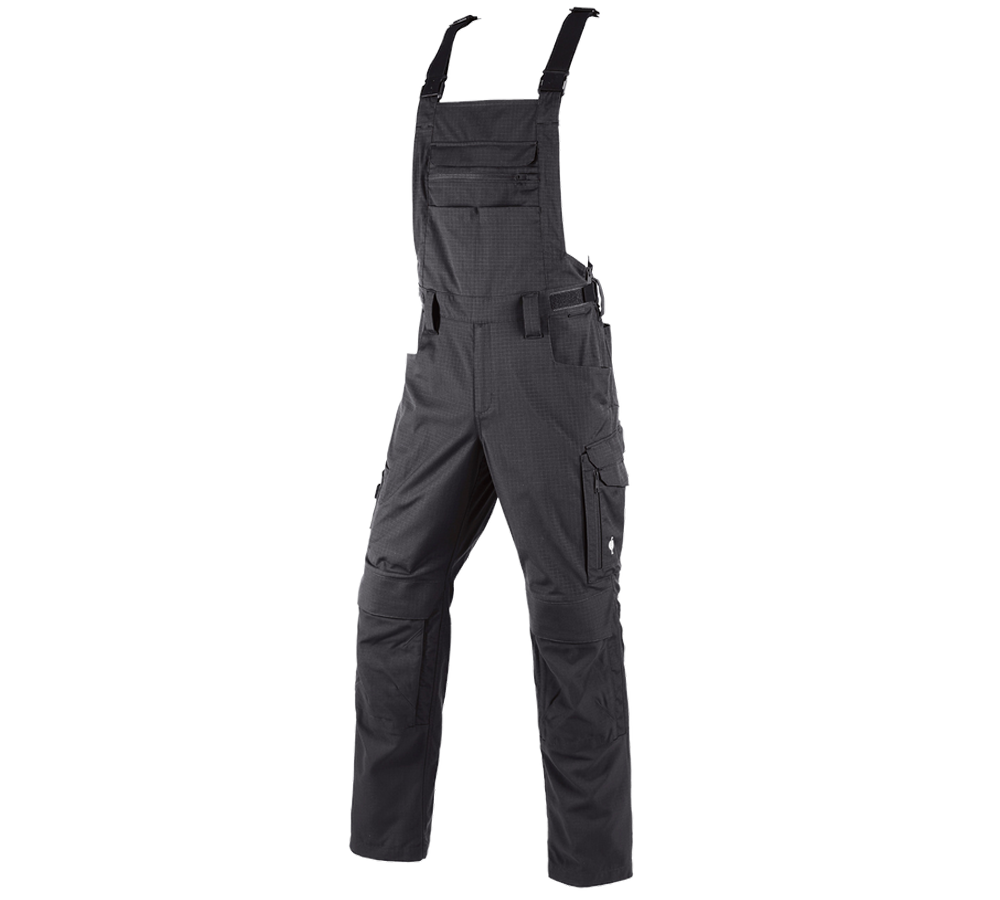 Work Trousers: Bib & Brace e.s.concrete solid + black