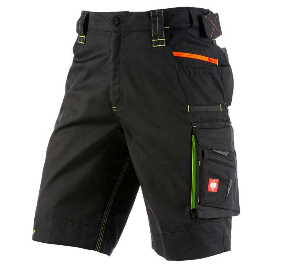 Work Trousers: Shorts e.s.motion 2020 + black/high-vis yellow/high-vis orange
