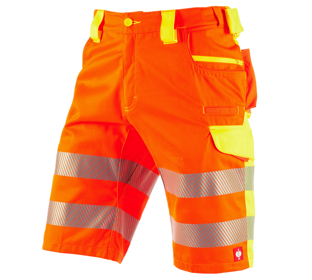 Work Trousers: High-vis shorts e.s.motion 2020 + high-vis orange/high-vis yellow