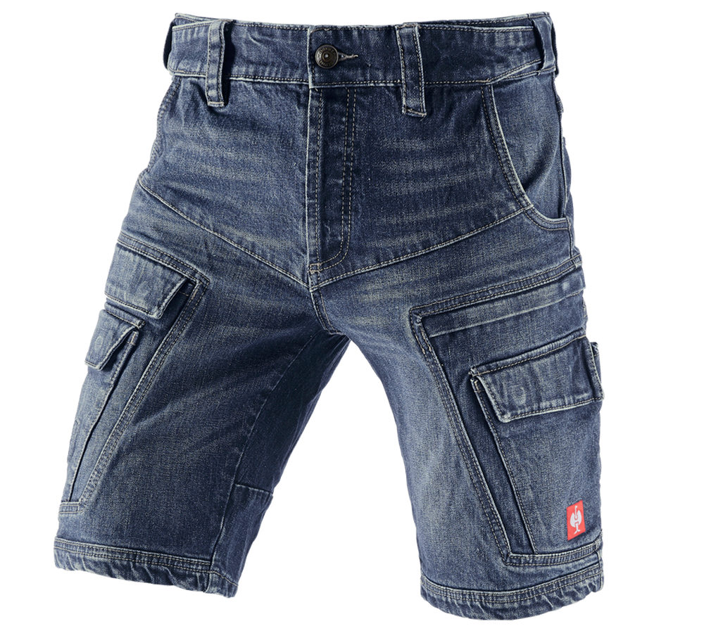 Arbetsbyxor: e.s. Cargo worker-jeans-shorts POWERdenim + darkwashed
