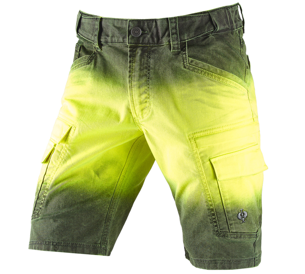 Arbetsbyxor: e.s. shorts color sprayer + varselgul/svart