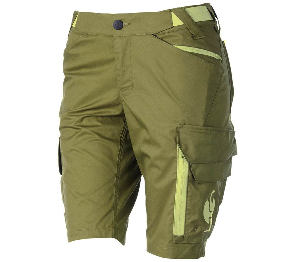 Clothing: Shorts e.s.trail, ladies' + junipergreen/limegreen