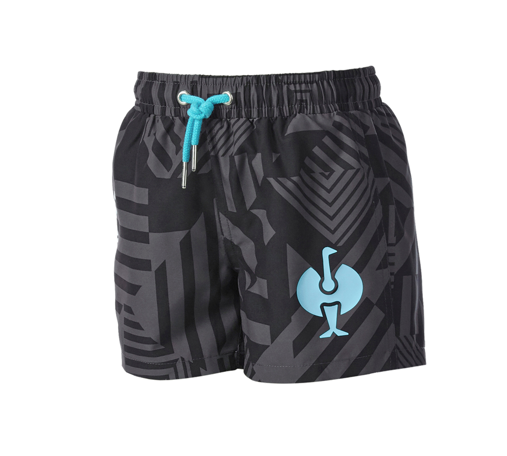 Shorts: Bathing shorts e.s.trail, children's + black/anthracite/lapisturquoise