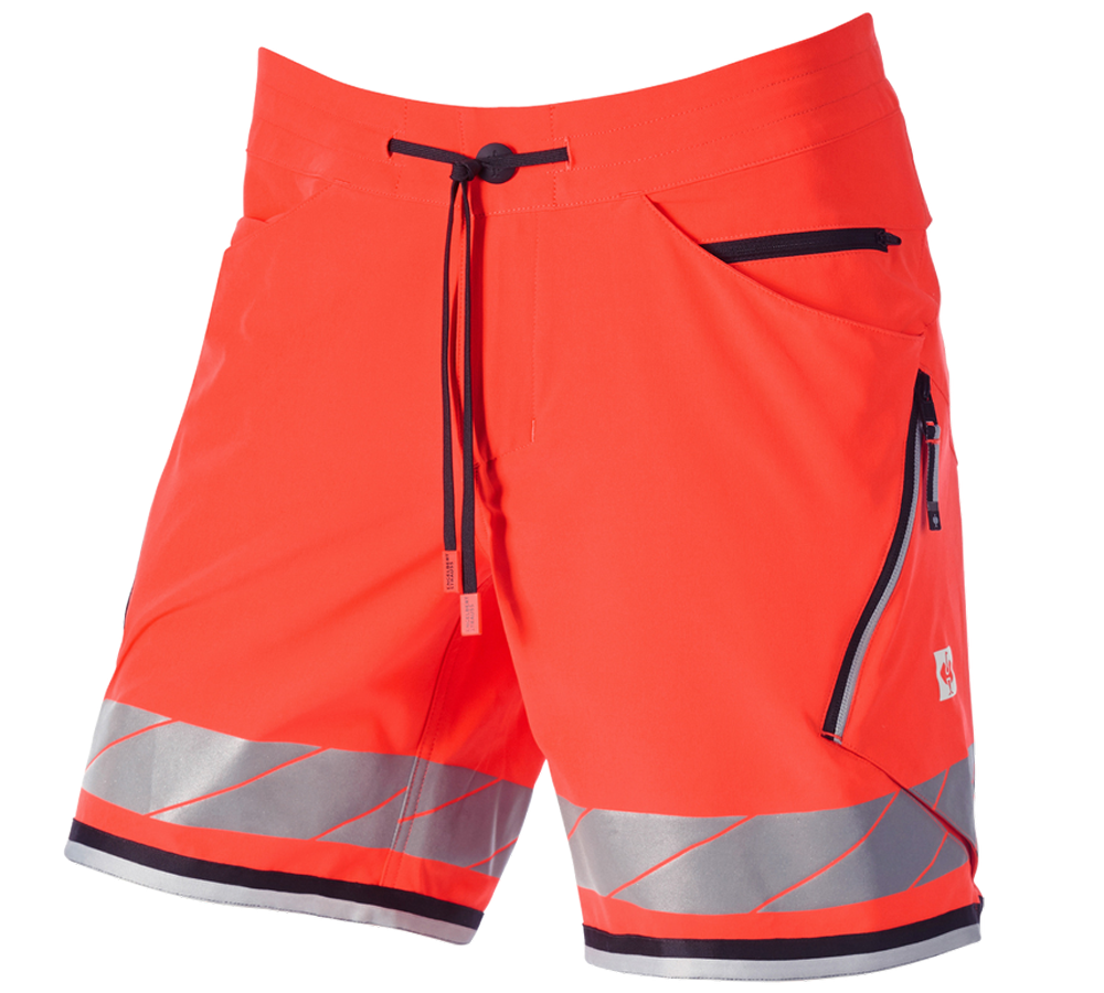 Work Trousers: Reflex functional shorts e.s.ambition + high-vis red/black