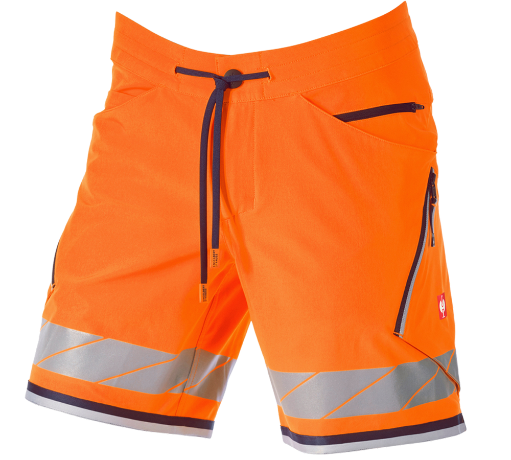 Work Trousers: Reflex functional shorts e.s.ambition + high-vis orange/navy