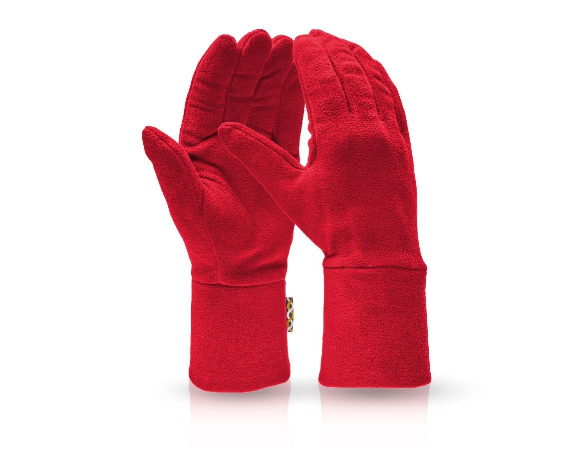Textil: e.s. FIBERTWIN® microfleece handskar + eldröd